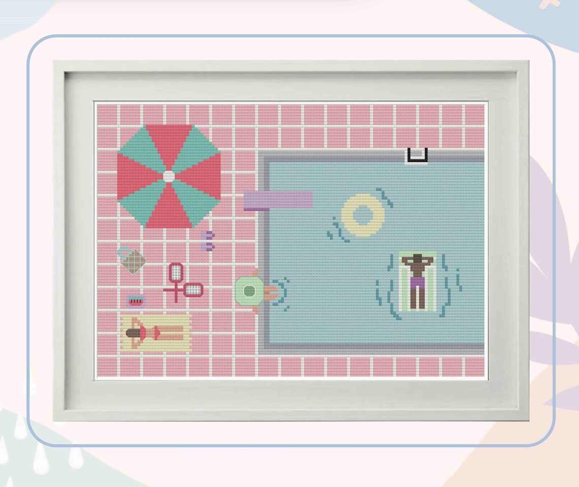 Pool Party Cross Stitch Pattern - Etsy