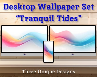 Pleasing Waves of Color - Abstract Minimalist Art as Desktop Wallpaper Backgrounds for Mac, Windows, iPhone & Android Screens