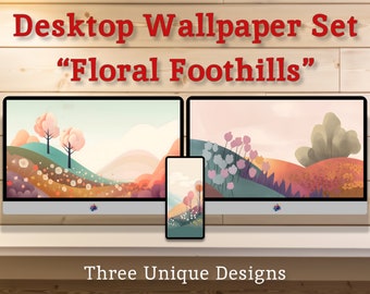 Botanical Hills - Pastel Abstract Minimalist Art as Desktop Wallpaper Backgrounds for Mac, Windows, iPhone & Android Screens