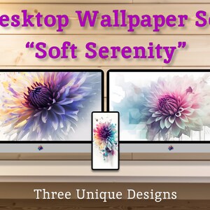 Abstract Flower - Pastel Abstract Minimalist Art as Desktop Wallpaper Backgrounds for Mac, Windows, iPhone & Android Screens