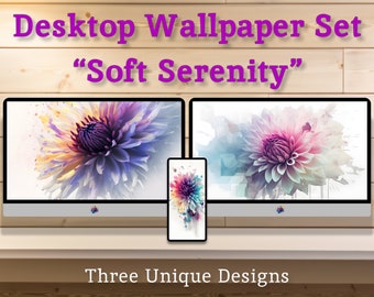 Abstract Flower - Pastel Abstract Minimalist Art as Desktop Wallpaper Backgrounds for Mac, Windows, iPhone & Android Screens