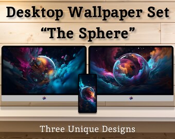 Space Nebula Sphere - Colorful Abstract Alien Art as Desktop Wallpaper Backgrounds for Mac, Windows, iPhone & Android Screens