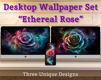 Ethereal Floral Design - Pastel Abstract Minimalist Art as Desktop Wallpaper Backgrounds for Mac, Windows, iPhone & Android Screens