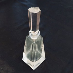 Vintage Cut Clear Glass Perfume Bottle