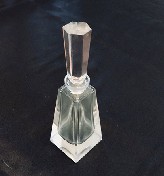 Vintage Cut Clear Glass Perfume Bottle