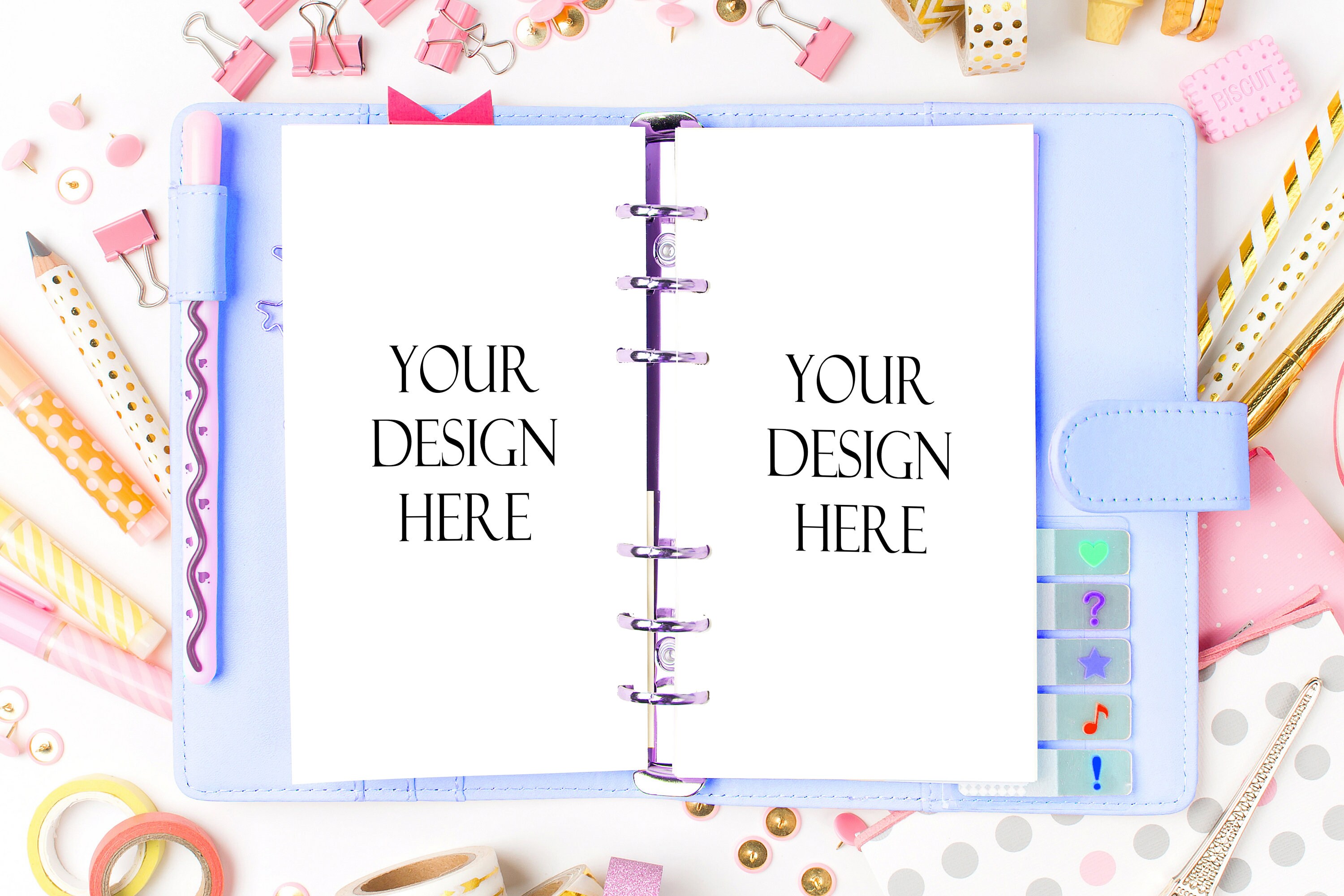 Download Planner Mockup Blue Planner Mock Up Psd File With Smart Etsy