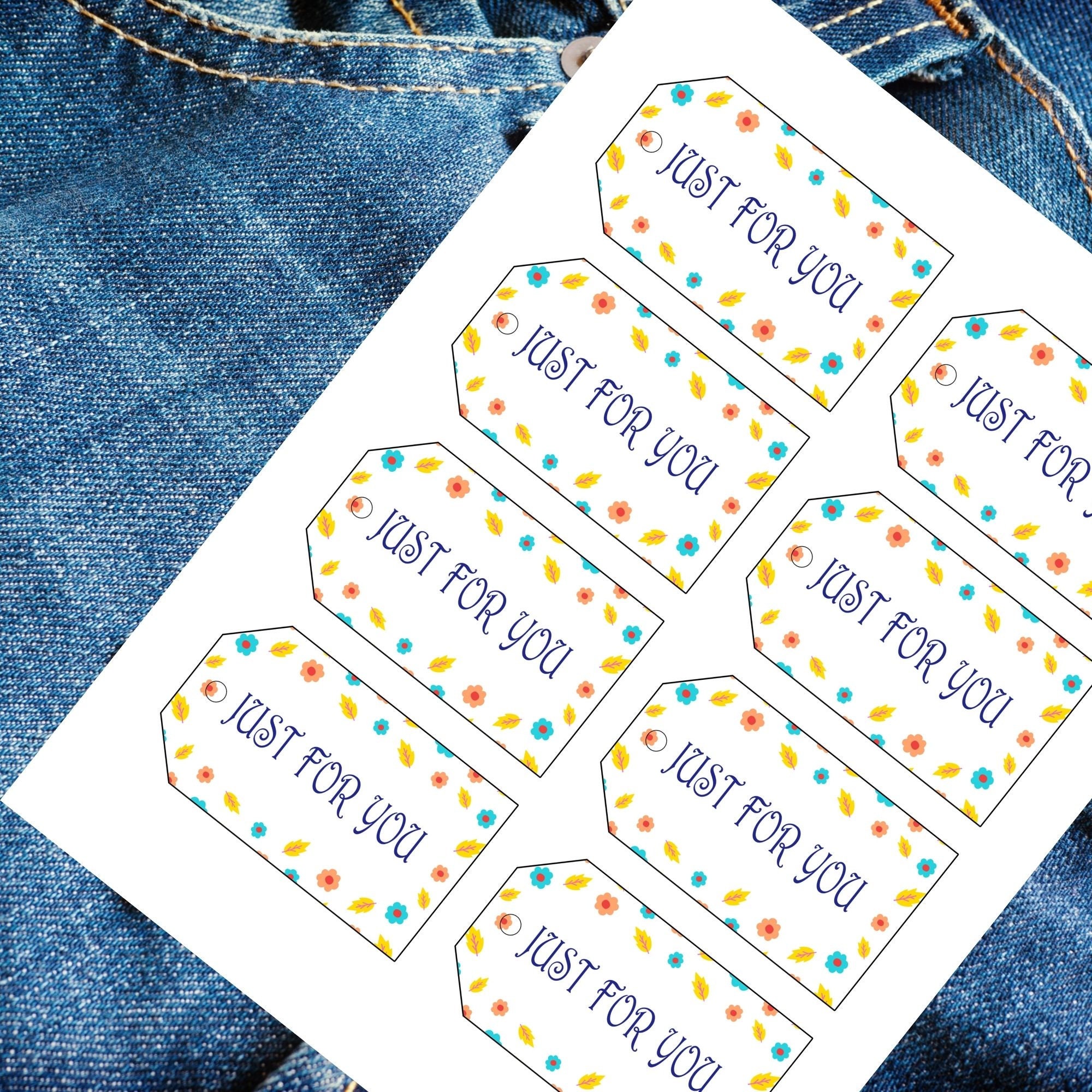 Printable Product Tag Just for you tag template Colorful | Etsy