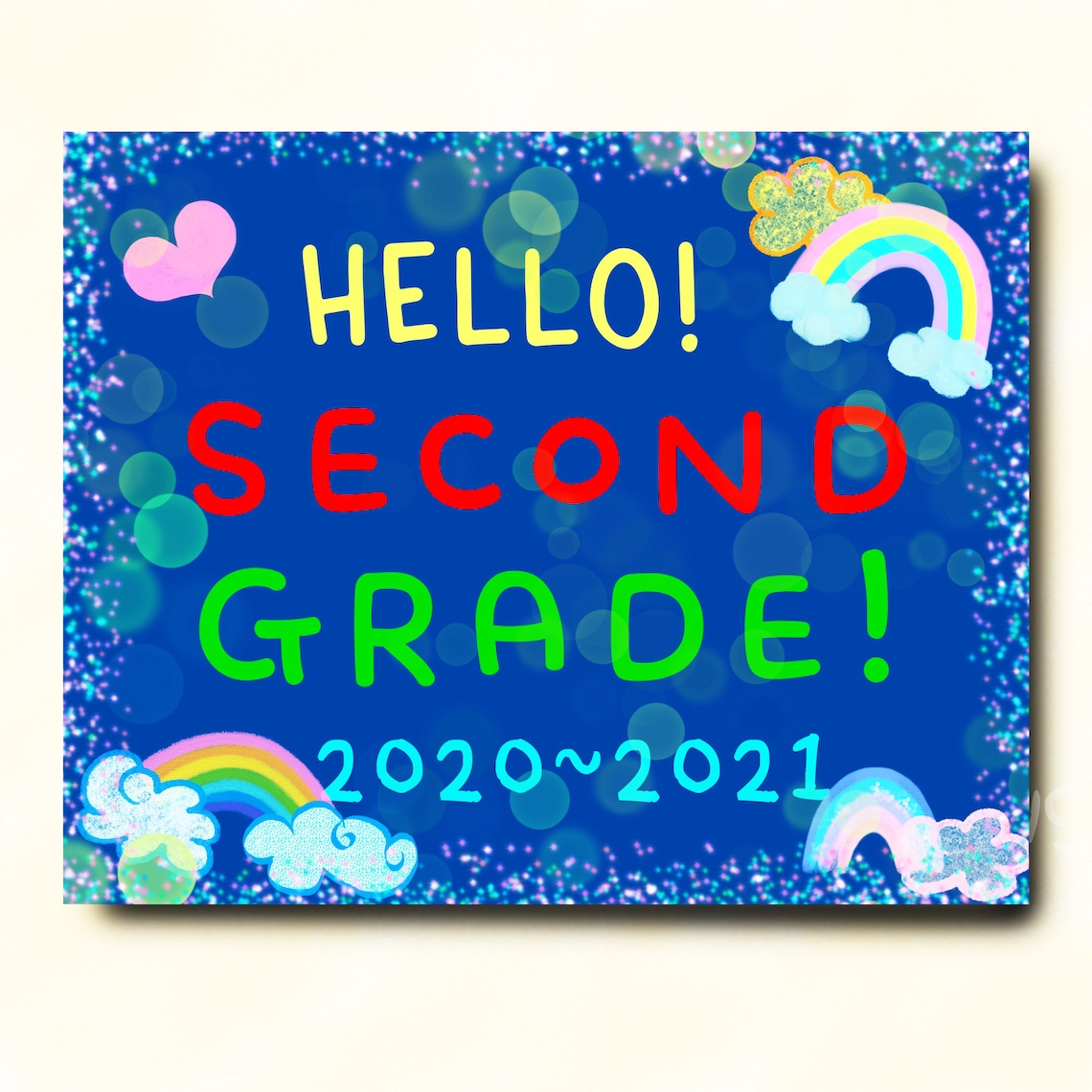 Hello Second Grade Sign First Day Photo Prop Sign Printable | Etsy