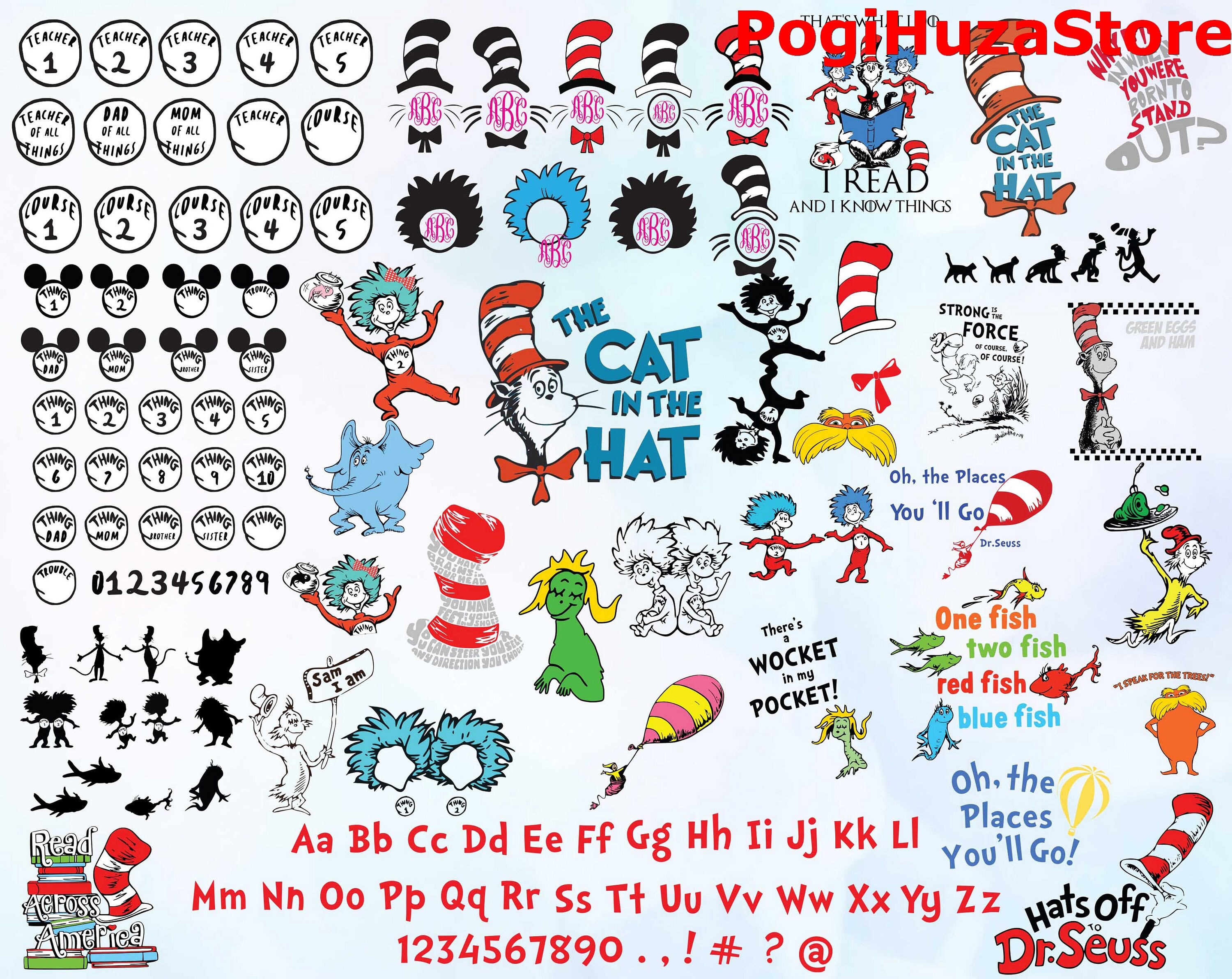 Download Cat In The Hat Svg Dr Seuss Svg Dr Seuss Hat Svg Thing 1 Thing 2 Svg Dr Seuss Week Svg Download Cut File For Cricut Add Your Name Png Art