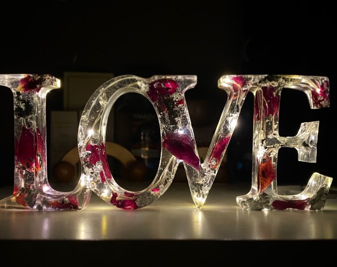 Light up LOVE Sign Cute Couples Gift With Battery Powered Etsy UK