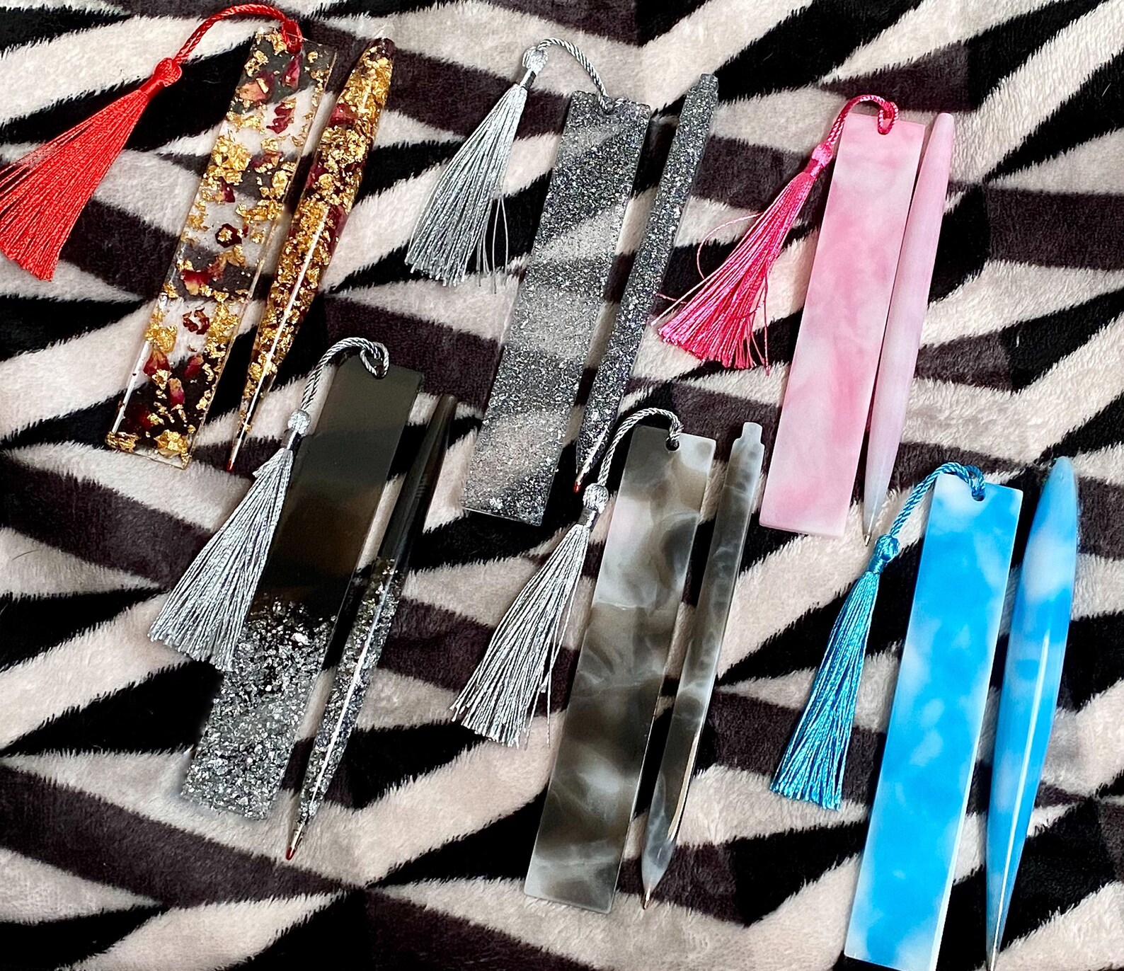 Resin Pen With Matching Bookmark with Different Designs to Etsy