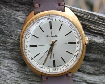 Watch Raketa AU Gold Plated Mechanical Working Old Watch USSR