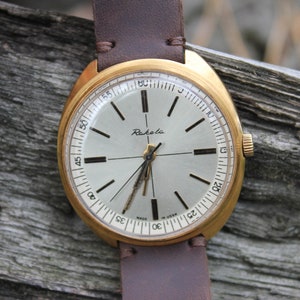 Watch Raketa AU Gold Plated Mechanical Working Old Watch USSR