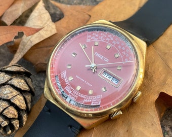 Armitron Moon Phase Watch Excellent 90s Moonphase New Battery New lizard Leather Strap. Blue Gold Moon Rotating Motif. Lunar Etsy India