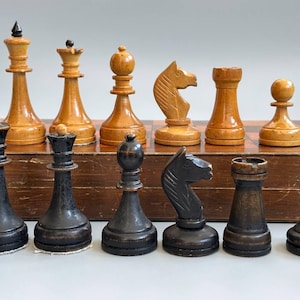チェスセット　木製板、駒〈ソ連×アメリカ〉 Soviet Chess Set - Etsy