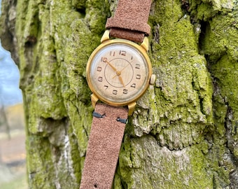 montre Kirovskie vintage, années 50, plaquée or, montre-bracelet mécanique