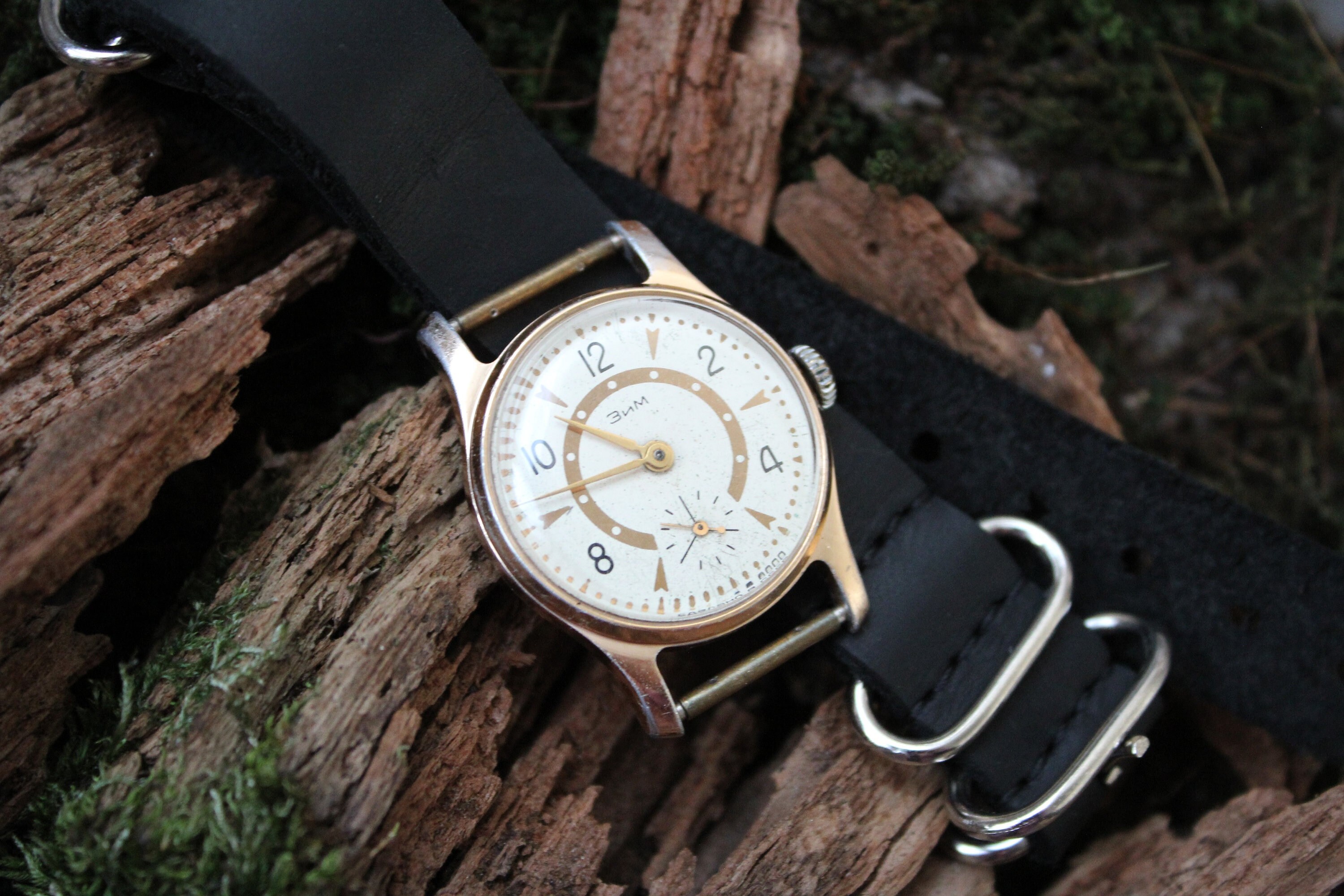 Montre Vintage Zim Pobeda 1950 - Mécanique Manuelle - Boîtier Acier 32mm - Bracelet Neuf