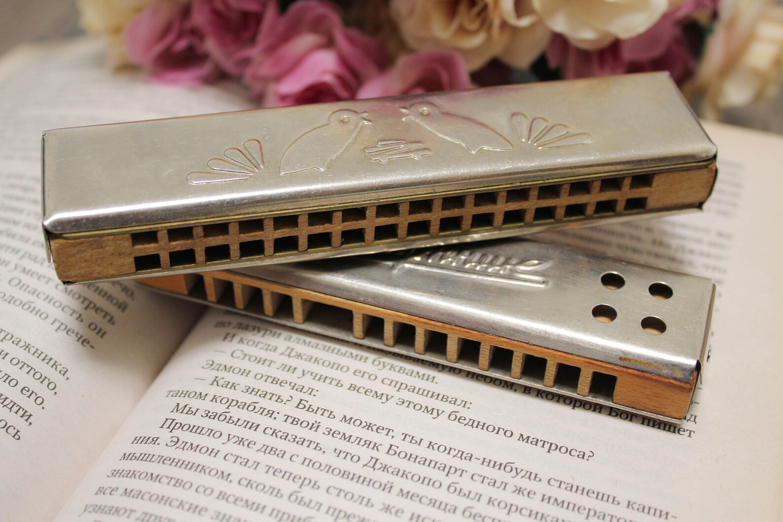 OLD VINTAGE HARMONICAS 2 pieces Wooden Harmonica / Soviet Etsy