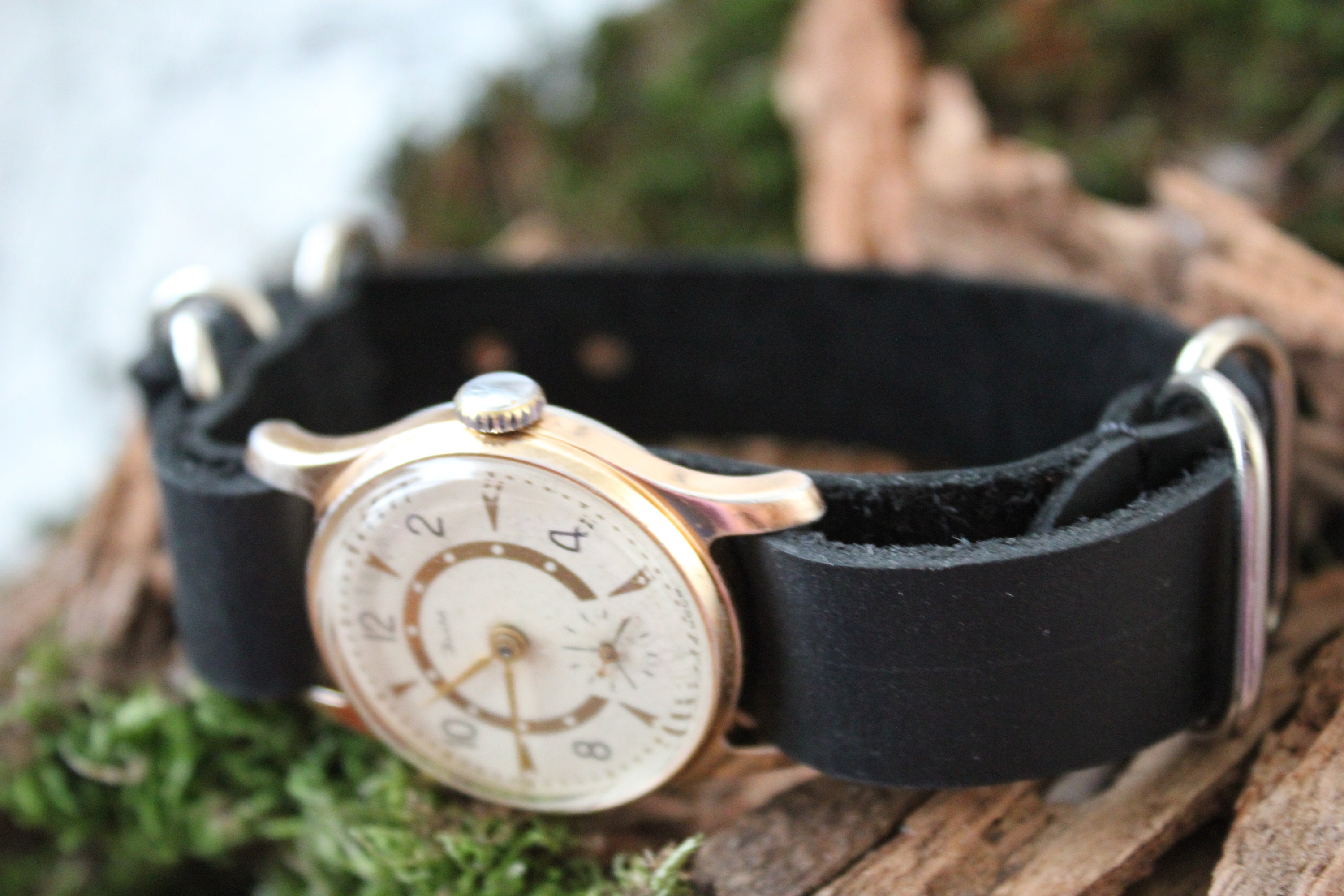Montre Vintage Zim Pobeda 1950 - Mécanique Manuelle - Boîtier Acier 32mm - Bracelet Neuf