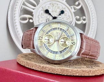 Montre homme Balaklava URSS CP7038 05, montre à quartz vintage, neuve d'époque, boîtier en acier inoxydable, étanche à 50 °C, bracelet en cuir classique et décontracté.