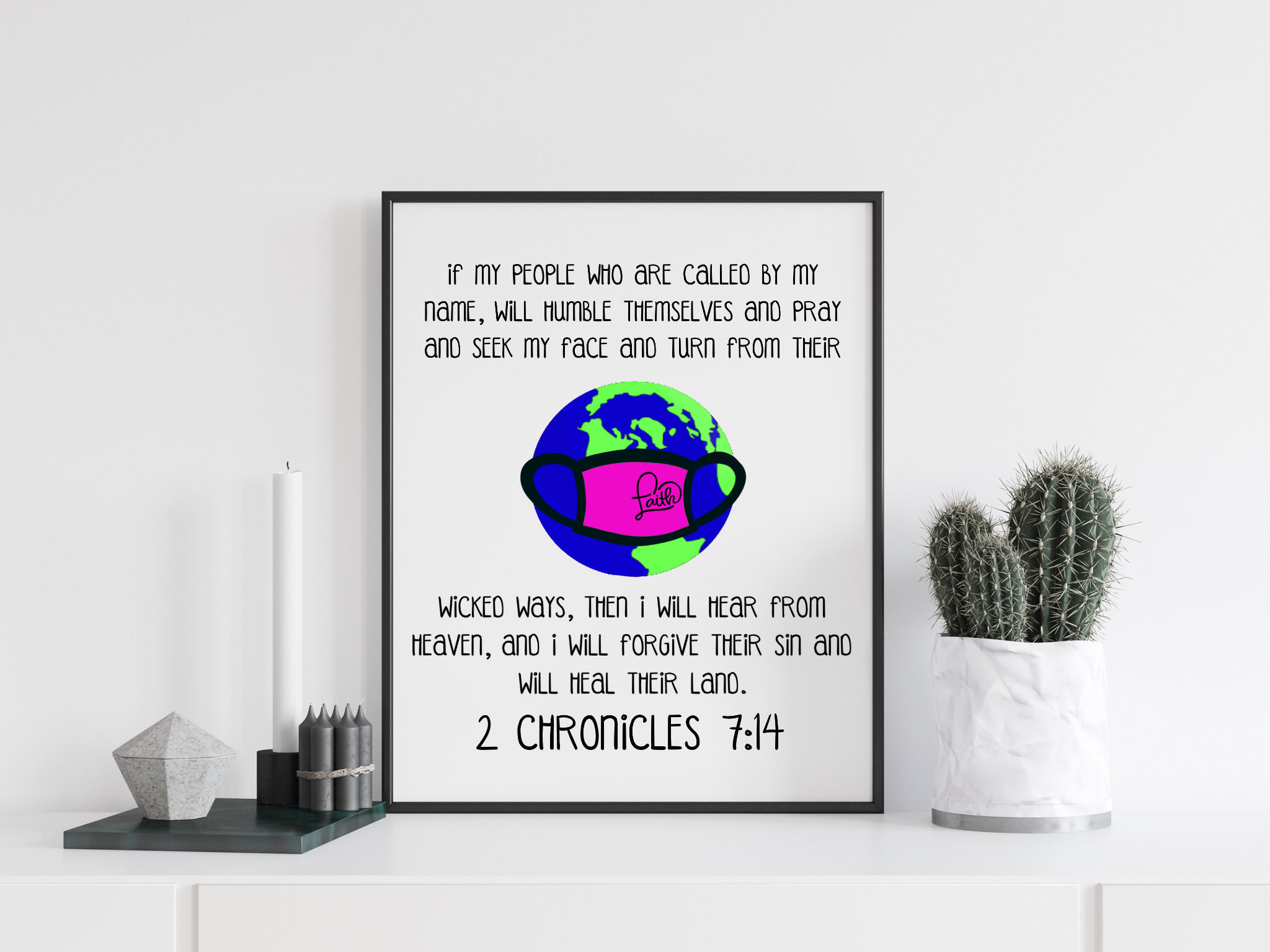 Faith Art Print Christian art prints Faith based wall decor Etsy