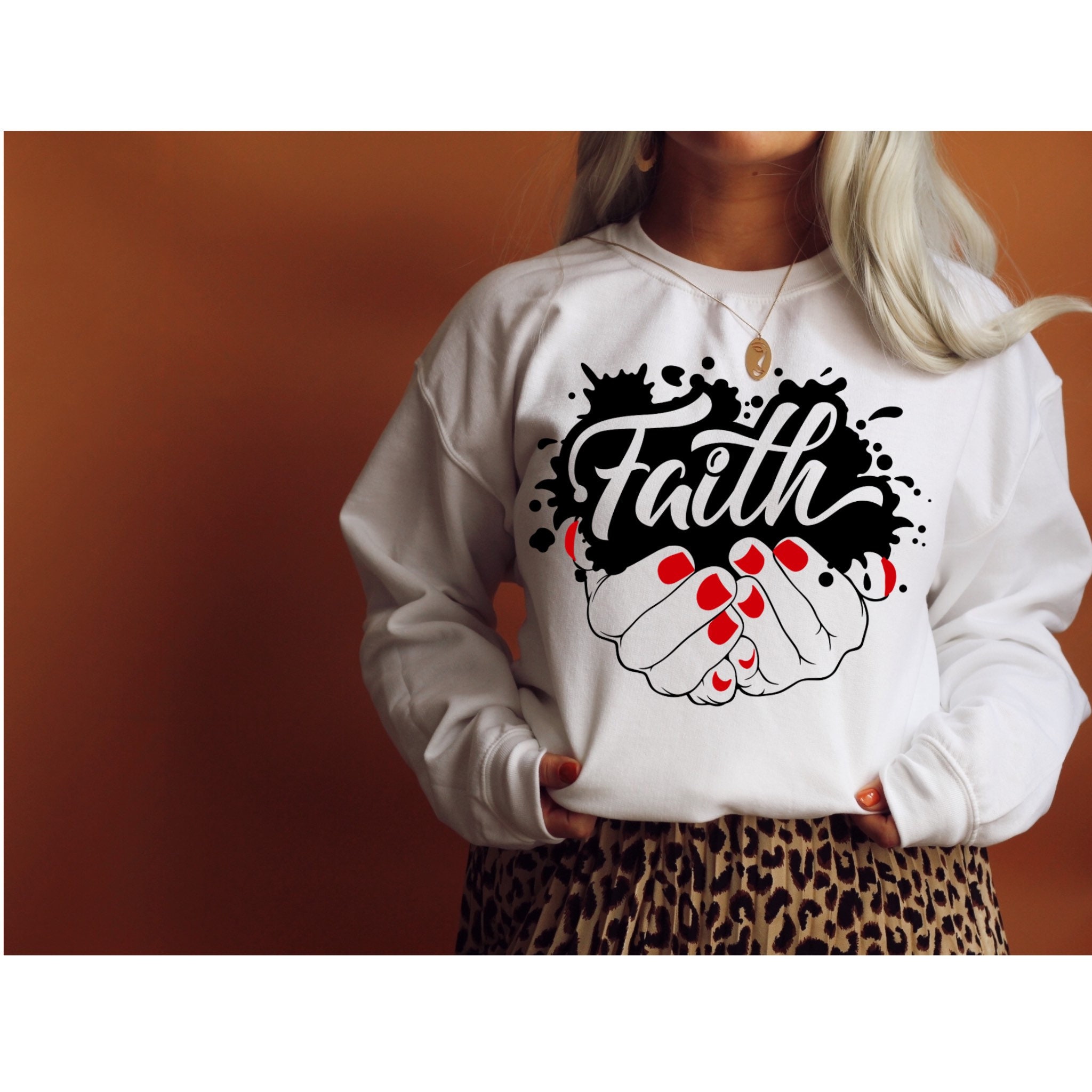 Faith Sweatshirt Jesus Sweater Christian Wear Womens Faith Etsy