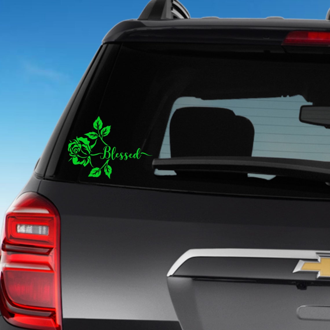 Blessed Car Decal / Blessed Rose Car Decal / Blessed Car Etsy