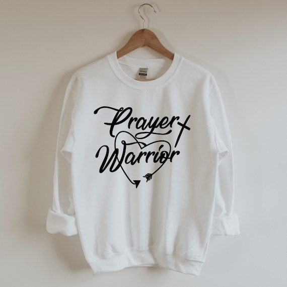 Prayer Warrior Jesus Sweatshirt, Christian Sweater for Women, Plus Size Comfy Sweatshirt, Religious Christian Wear