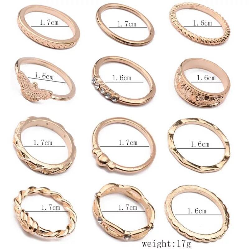 12 pc Gold midi ring set Etsy