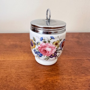 Vintage Royal Worcester Egg Coddler – Tamanho King Size ‘Bournemouth’ Padrão Floral, Porcelana Inglesa dos anos 1980