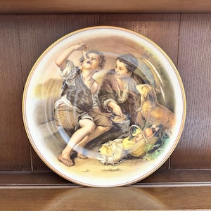 The Beggar Boys Collector Plate – Bartolomé Esteban Murillo Artwork by Fenton China Company, Classic Art Reproduction