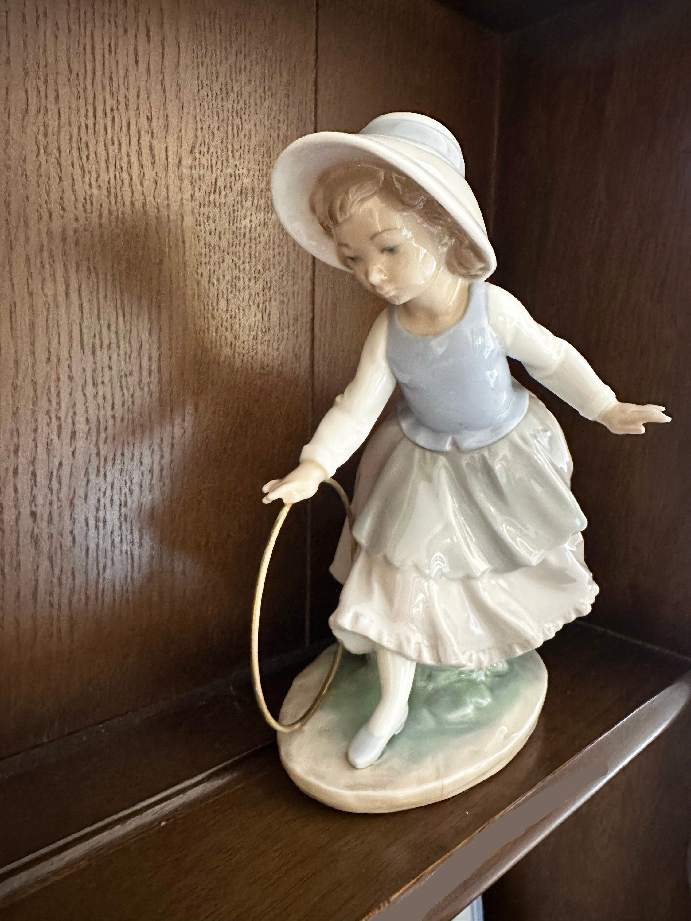 NAO by Lladro Girl With Hoop Figurine Vintage - Etsy