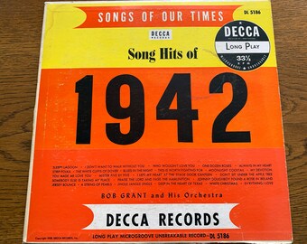 Song Hits of 1942 Decca 10 Inch LP Record Issued 1950