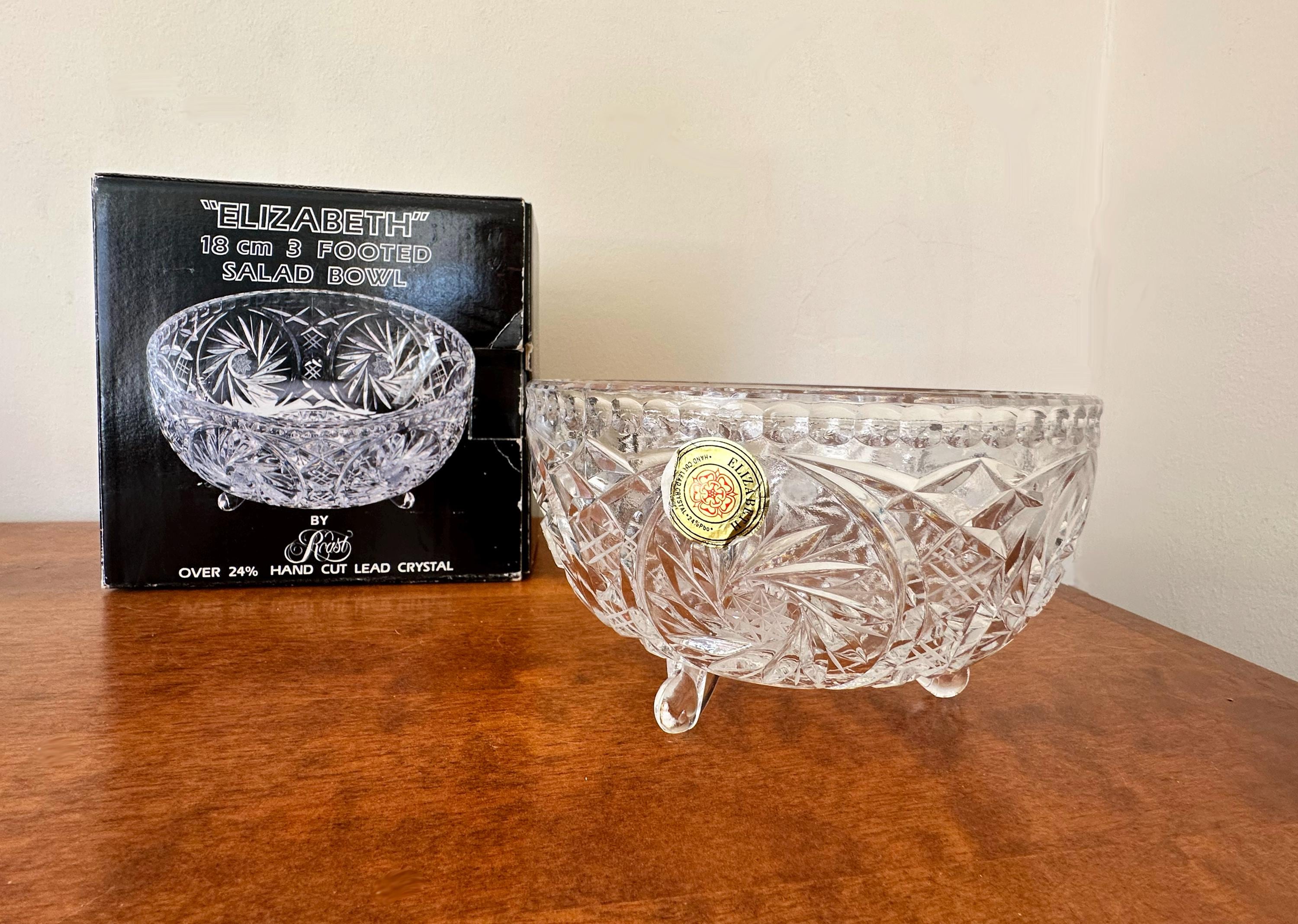 【LAUSITZER GLAS】ラウジッツァー 切子鉢 ボウル ハンドカット Vintage Lausitzer Crystal Bowl – Hand Cut Stars & Pinwheels