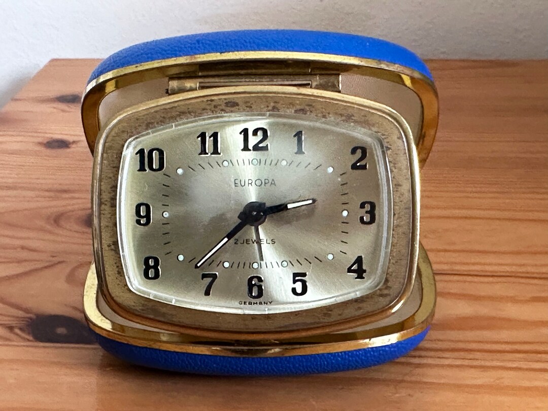 Europa Travel Alarm Clock 2 Jewels 1960s Etsy