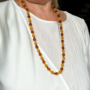 Brown and Yellow Vintage Glass Bead Necklace