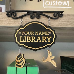 Personalisierbares Schild für das Bücherregal / Geschenk für Buchliebhaber / Libray Schild