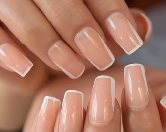 pix Lined French Coffin Nails Short short coffin nails etsy
