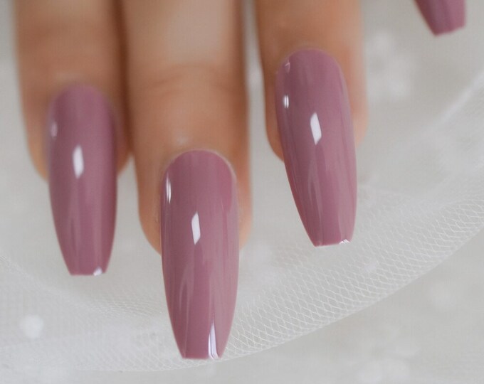 Mauve Coffin Nails - Etsy