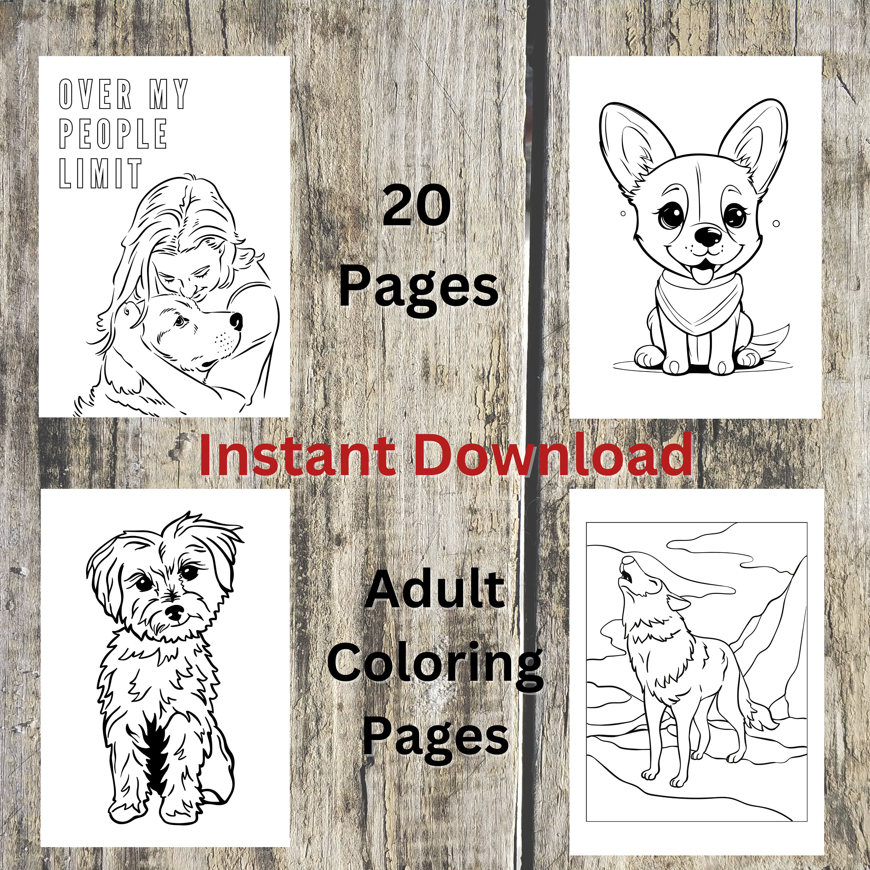Animal Lover Coloring Pages Adult Coloring Pages Stress Relief Includes