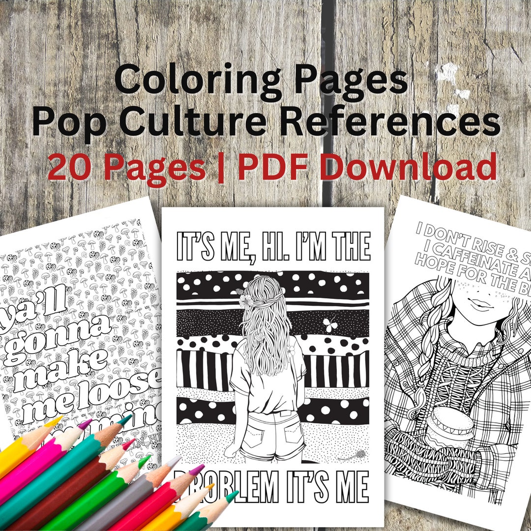 Pop Culture Coloring Pages | Adult Coloring Pages | Stress Relief ...
