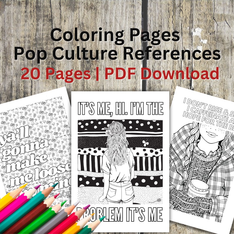 Pop Culture Coloring Pages Adult Coloring Pages Stress Relief Includes