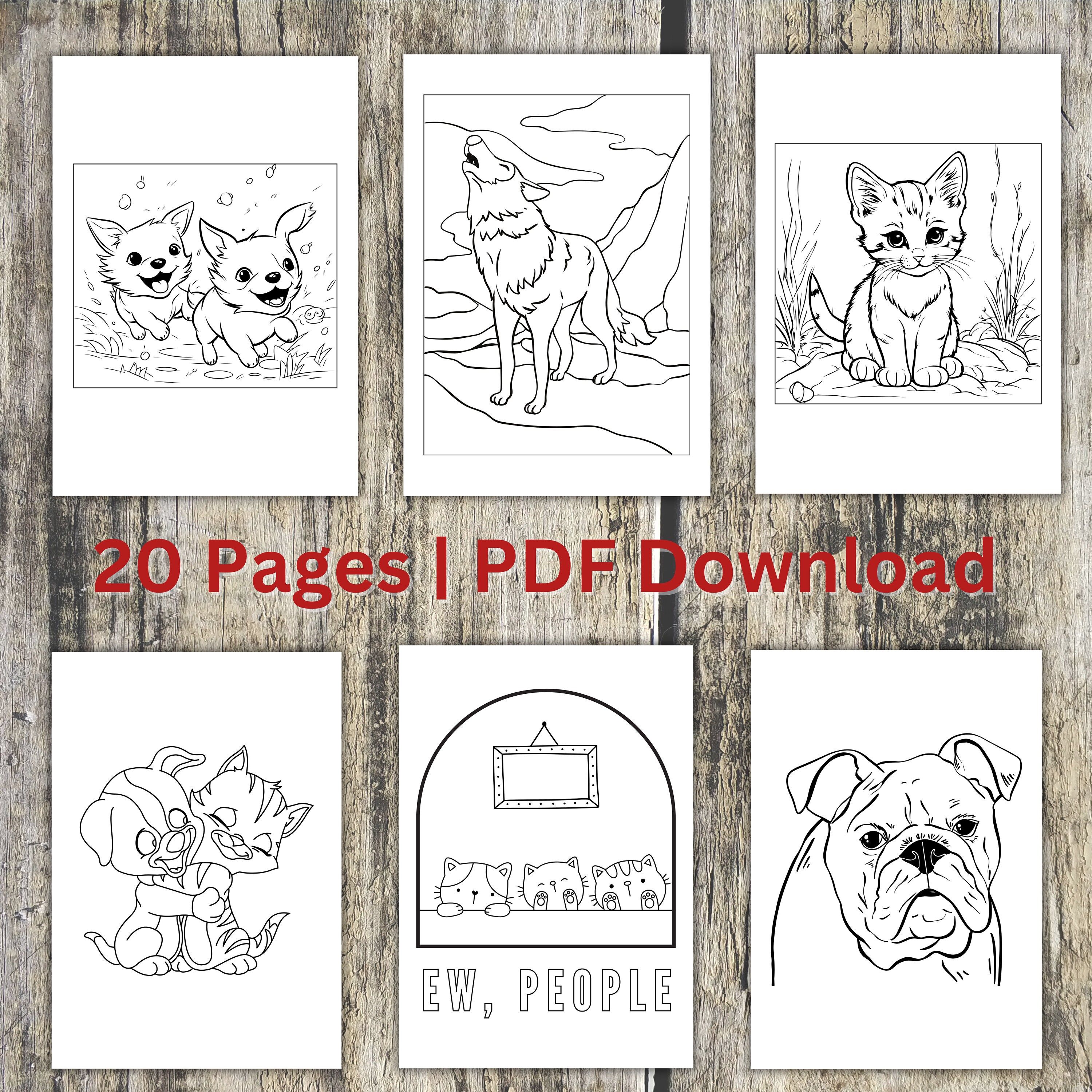 Animal Lover Coloring Pages Adult Coloring Pages Stress Relief Includes