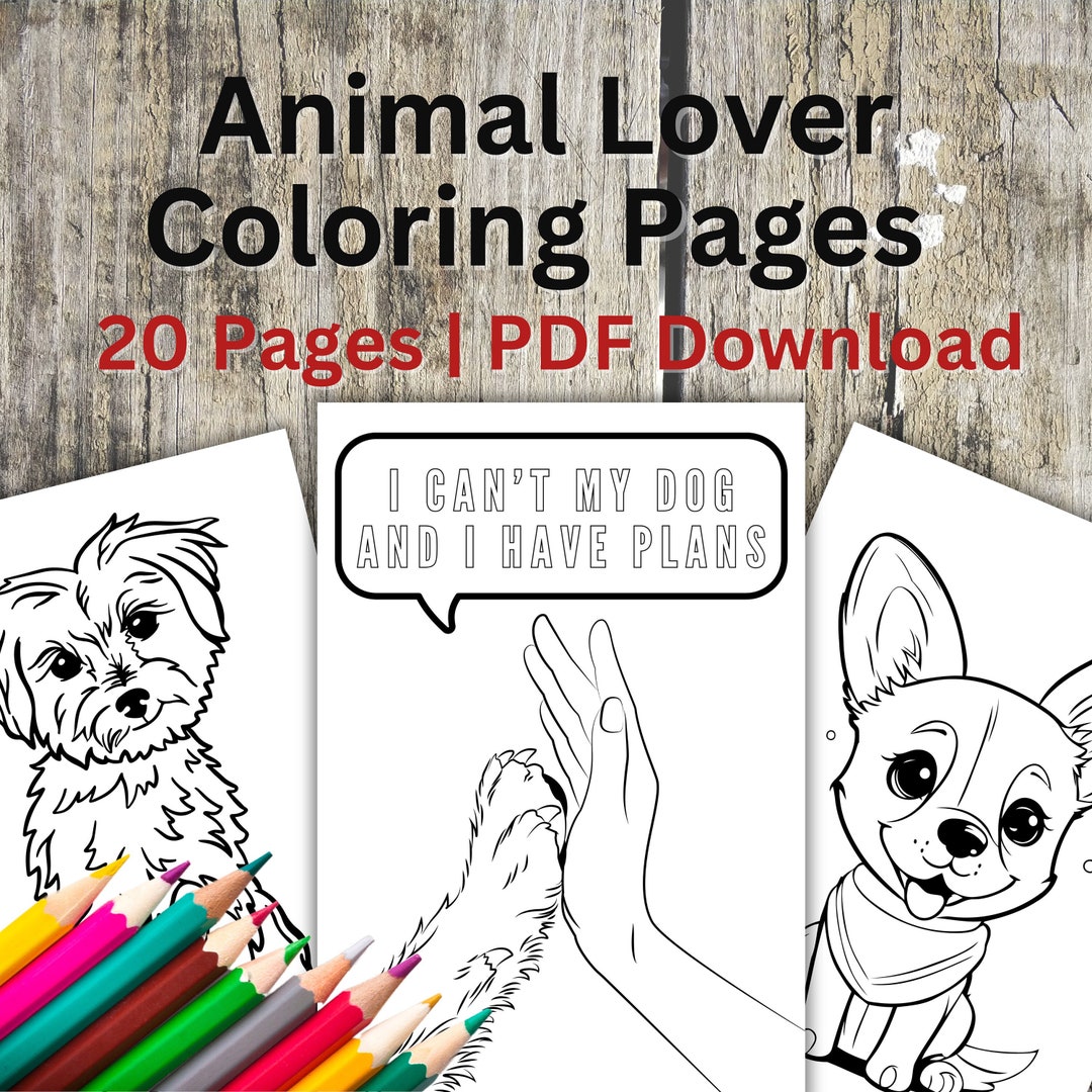 Animal Lover Coloring Pages Adult Coloring Pages Stress Relief