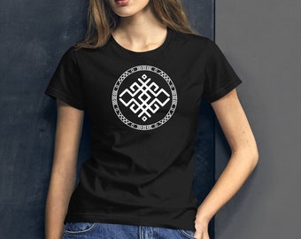 MĒNESS | Women's T-shirt | Baltic Pagan Symbol | Latvian Folk Ornament