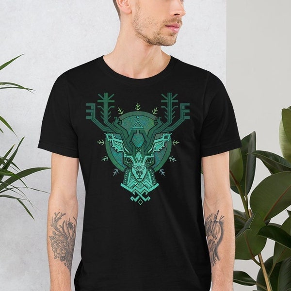 The Deer | Premium Tee | Baltic Pagan Symbols | Latvian Folk Ornaments