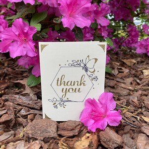 Thank you Card Butterfly thank you card sparkly card-sewcutebyaddiek image 1