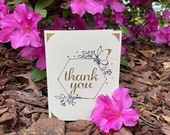 Thank you Card- Butterfly thank you card- sparkly card-sewcutebyaddiek