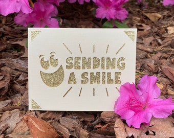 Sending a Smile Card- Cute Card- Any occasion card- Bland card- Envelope included- sewcutebyaddiek