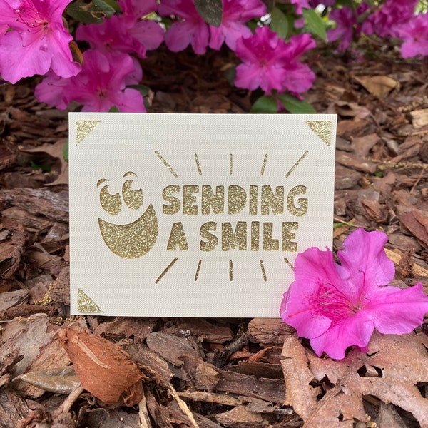 Sending a Smile Card- Cute Card- Any occasion card- Bland card- Envelope included- sewcutebyaddiek